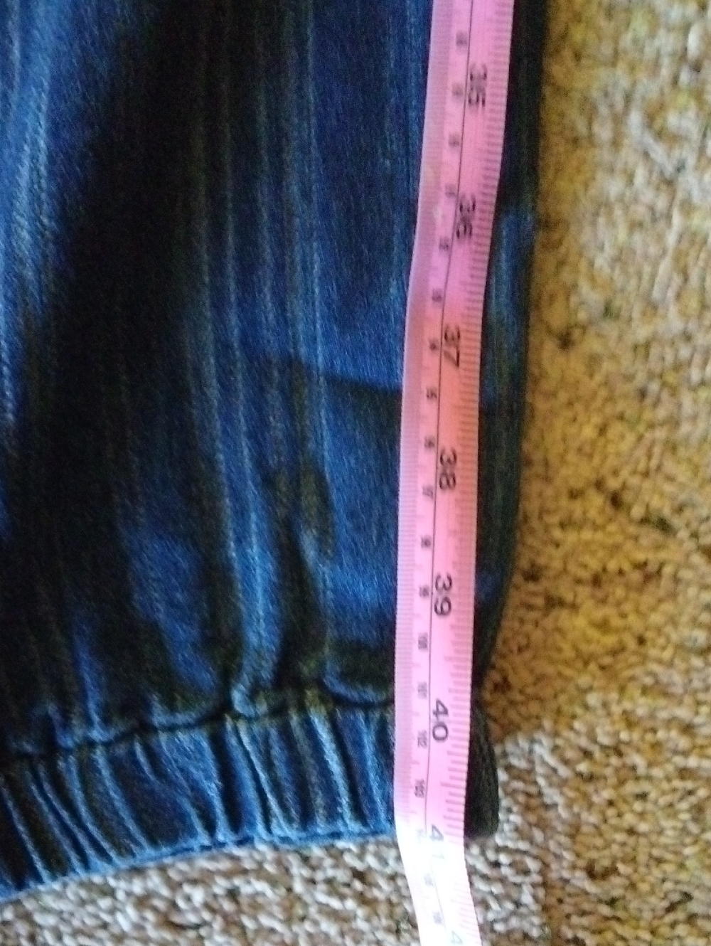 Dark Wash Denim Jogger Pants - Navy Blue